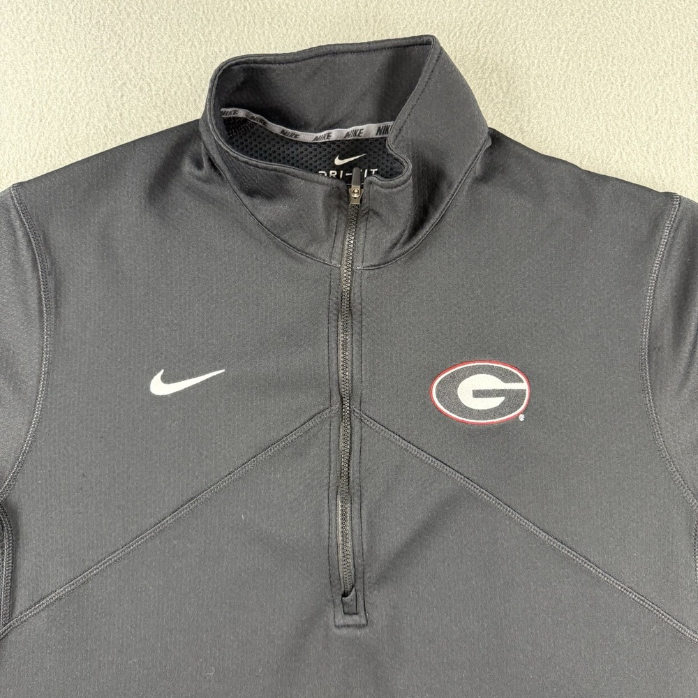 Nike Georgia Bulldogs Dri-FIT 1/4 Zip Training Pullover Black Mens XL Football